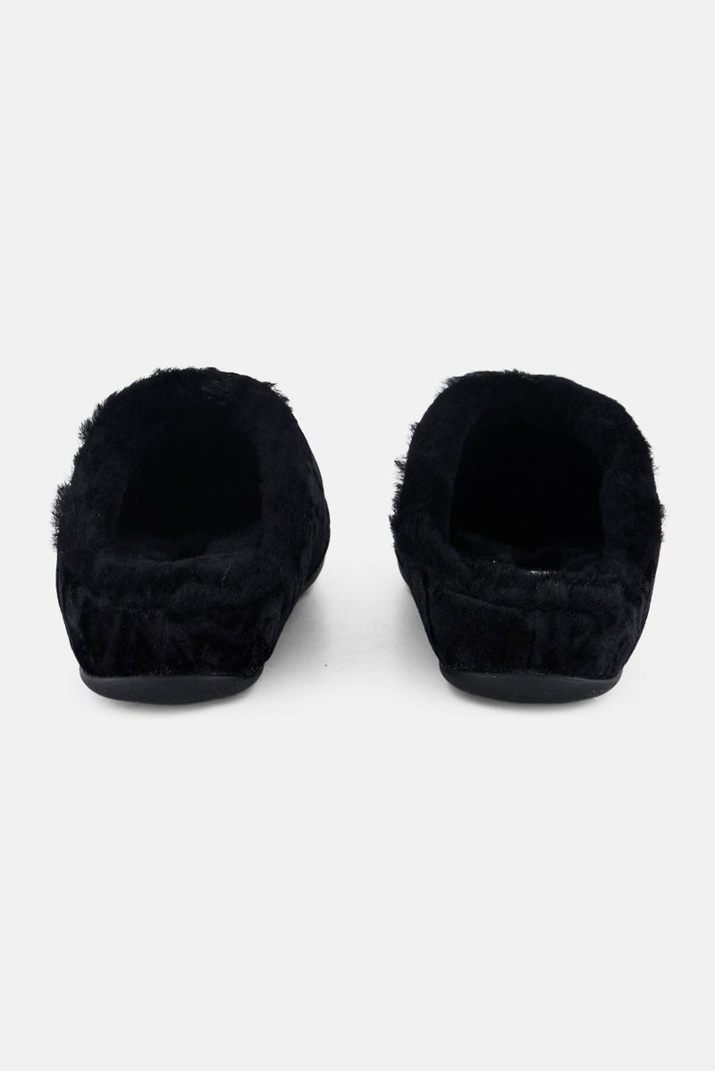 FitFlop Women Chrissie Velvet Faux Fur Slip On Clogs, Black - Image 2