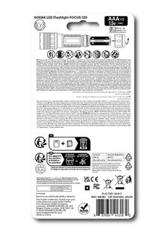 Kodak Kodak LED Flashlight Focus 120|  Black Color |  with 3xAAA Batteries Included  - Image 2