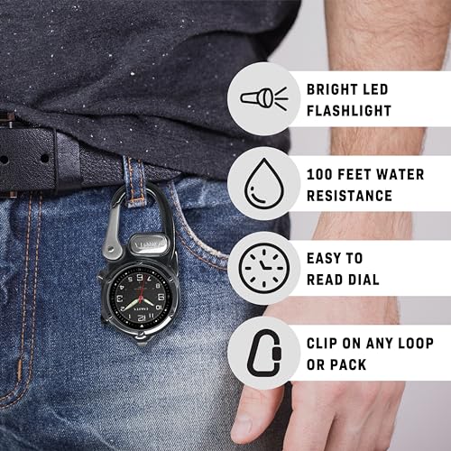 Dakota Mini Clip Microlight, Clip Watch, Flashlight and Watch, Outdoor Gifts for Men and Women, Use for Fishing Hunting, and More, Tactical Watch with LED Flashlight - Image 2