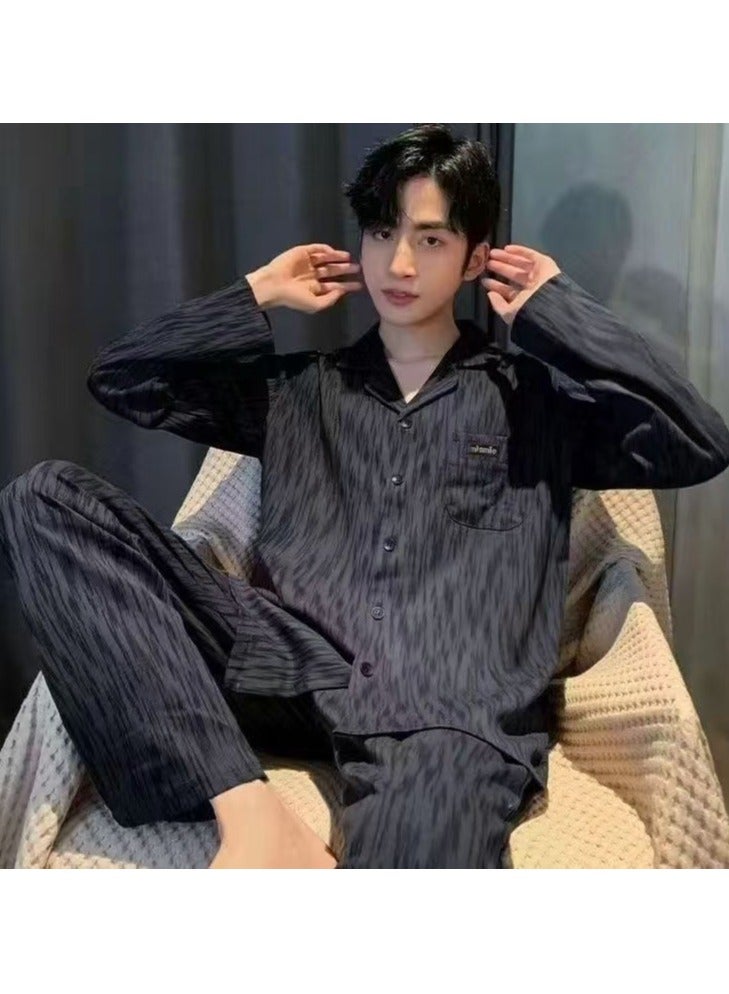 Men's Pajama Set, Cotton Long Sleeve Two-Piece Casual Pajamas  - Image 1