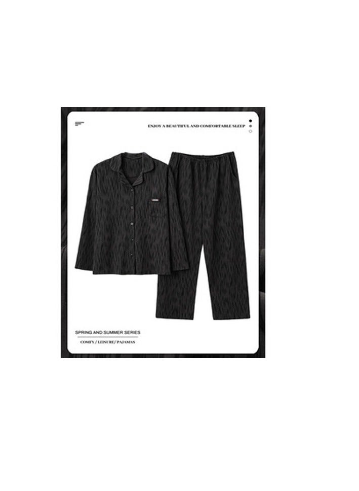 Men's Pajama Set, Cotton Long Sleeve Two-Piece Casual Pajamas  - Image 3