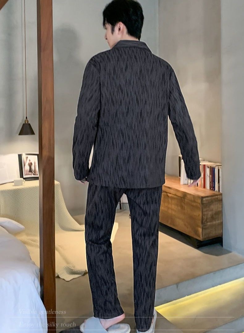 Men's Pajama Set, Cotton Long Sleeve Two-Piece Casual Pajamas  - Image 2