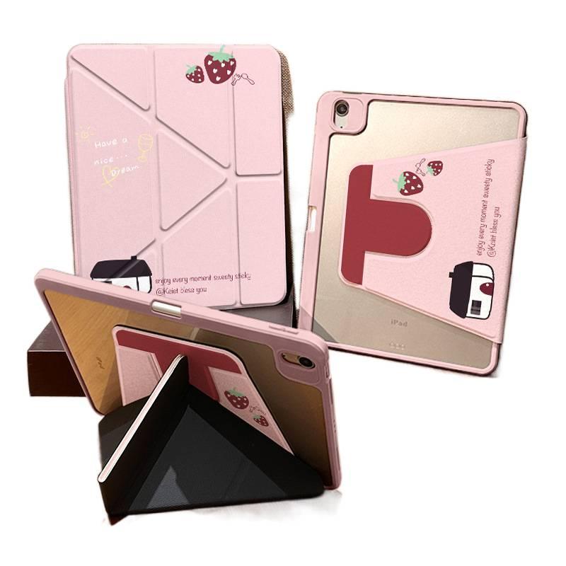 DGG Clear Transparent Clear Back iPad Case for Multiple iPad Models with Pencil Holder - Image 1