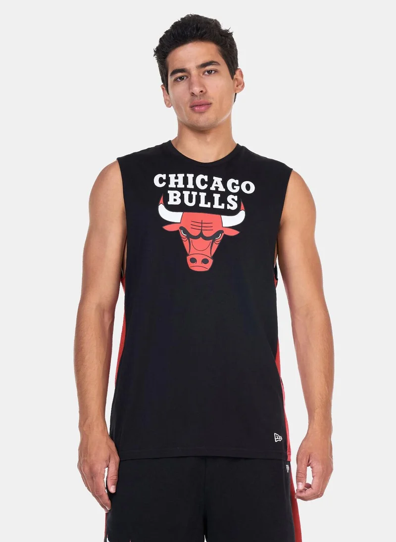 نيو ايرا Men's NBA Chicago Bulls Colourblock Sleeveless T-Shirt
