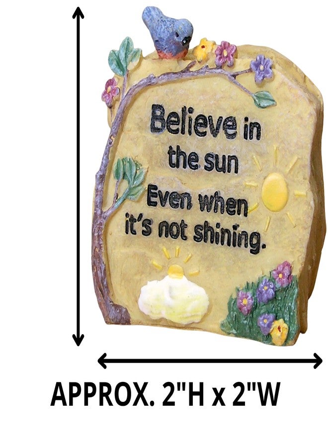 BANBERRY DESIGNS Desk Rock with Inspirational Message - Believe in The Sun Even When It's Not Shining - Tabletop - Home Décor - Office - Crafting - 2" X 2" - Image 2