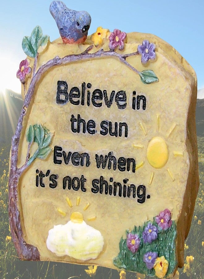 BANBERRY DESIGNS Desk Rock with Inspirational Message - Believe in The Sun Even When It's Not Shining - Tabletop - Home Décor - Office - Crafting - 2" X 2" - Image 5