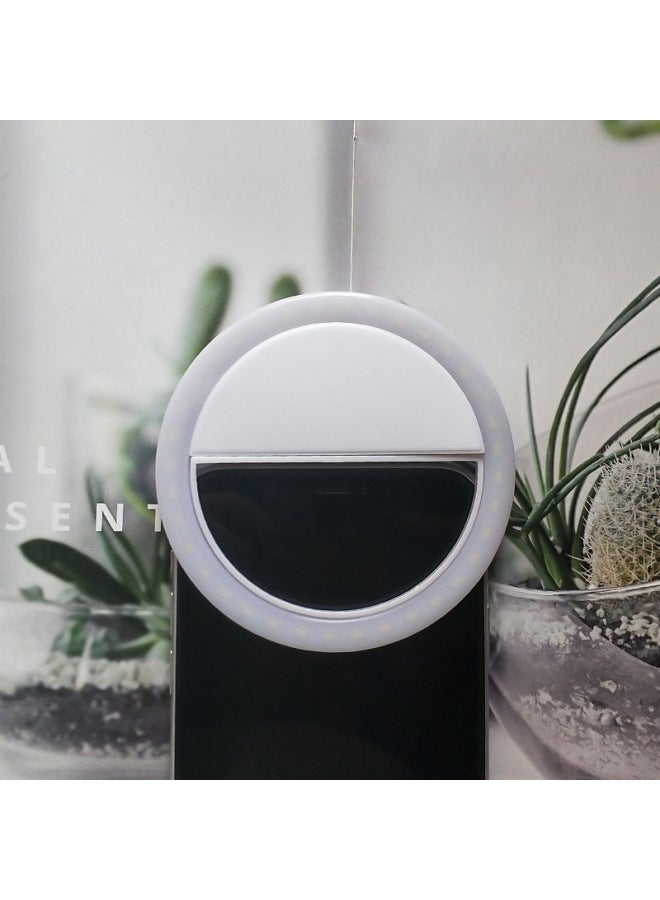 نيوترل Rk12 إضاءة تعبئة للهاتف المحمول، إضاءة خلفية مستديرة، مشبك خلفي للبث المباشر، إضاءة ليد تجميلية للصور الذاتية، شحن عبر USB، إضاءة تعبئة للهاتف المحمول - Image 1