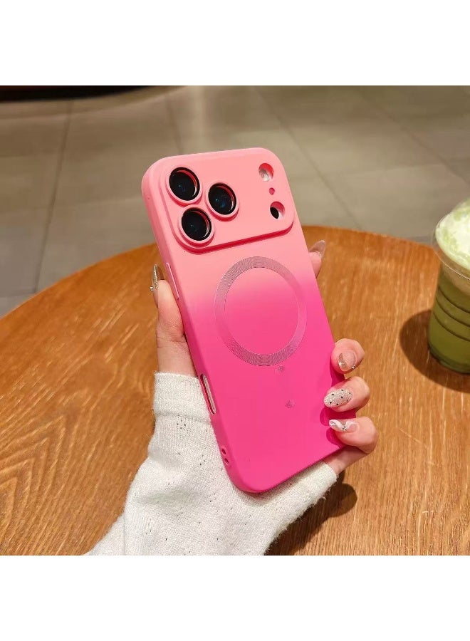 HYH Gradient Liquid Silicone MagSafe Case for iPhone 17 Pro Max, Built-in Lens Protector Film, Magnetic Adsorption Shockproof Phone Cover with Camera Protection - Image 1