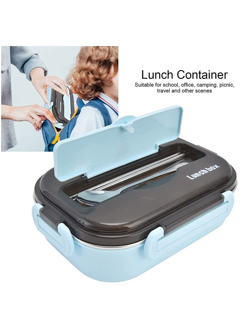 Arabest Bento Box with Soup Bowl, 1500ml Stainless Steel Leak-proof Lunch Box, 4 Compartments Food Container for Kids and Adults(Blue)  - Image 4