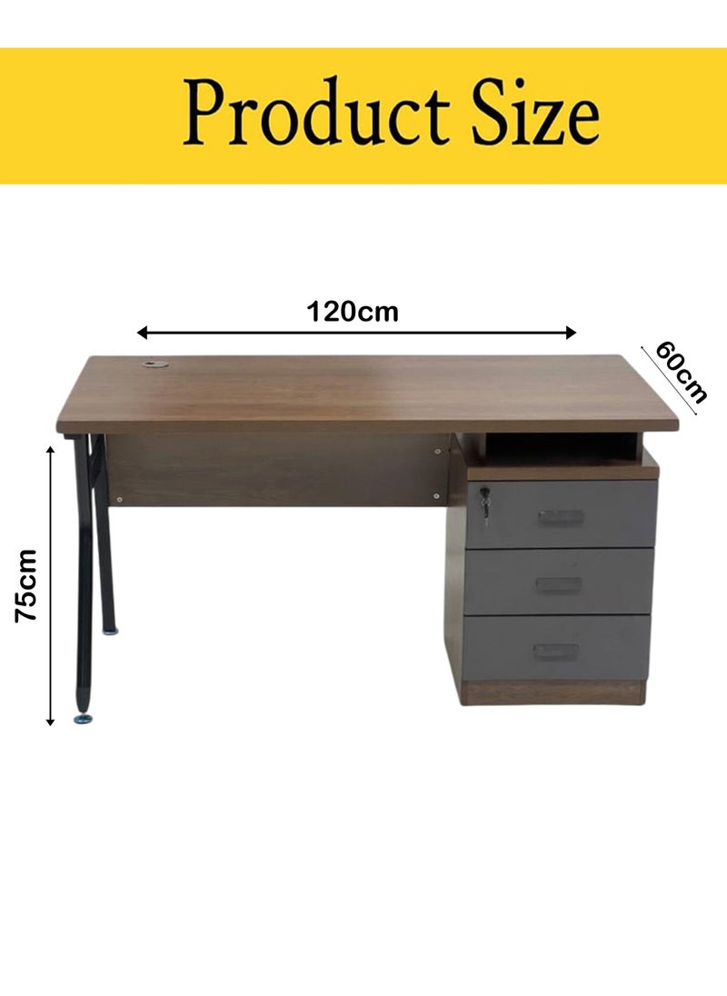 Living - Home Office Desk Computer Desk Desk With Drawer 120*60*75 CM - Image 1