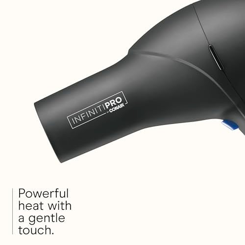 CONAIR Infiniti PRO CONAIR Hair Dryer with Diffuser, Professional AC Motor, Tourmaline Ceramic Technology Blow Dryer, Includes Concentrator and Blowout Brush, Amazon Exclusive, Gray - Image 3