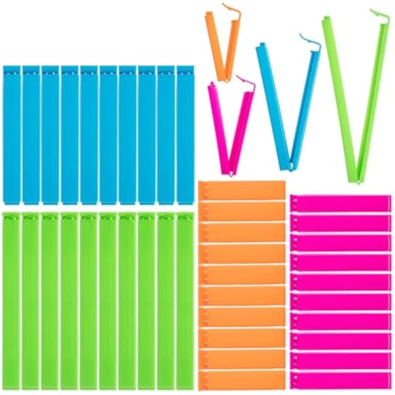 - Chip Clips, Magnetic Clips, 40 Pack, Bag Clips, Bag Clips for Food, Magnet Clips, Chip Clips Bag Clips Food Clips, 4 Different Sizes, Vibrant Colors - Image 1