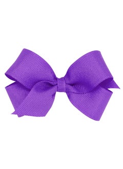 Wee Ones Wee Ones Girls' Classic Grosgrain Hair Bow with Plain Wrap Center on a WeeStay Hair Clip, Handmade, Mini Sized Bow, Delphinium 