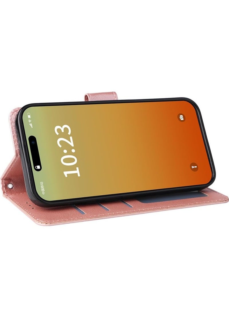 Excefore Wallet Case for iPhone 15 Pro Max, PU Leather Phone Case, TPU Lined Anti-Shock Shockproof Shell (Pink) - Image 3