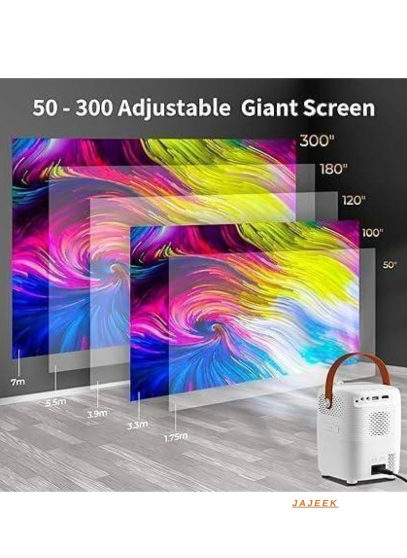 JAJEEK Q2 Android HDMI Video Projector – 5G WiFi, Bluetooth, Full HD Resolution, 5M Projection Distance, Portable Outdoor Movie Projector for Home Cinema, Parties, and More  - Image 2