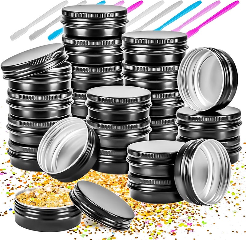MotBach MotBach 24Pack 1oz Tin Jars, 30ml Metal Tin cans, 1Ounce Aluminum tin can jar Containers with Screw Lid for Lotion Bars, Toiletries, Creams, Samples, Makeup Cosmetic, Spices, Salve, Balms, Beard Balm