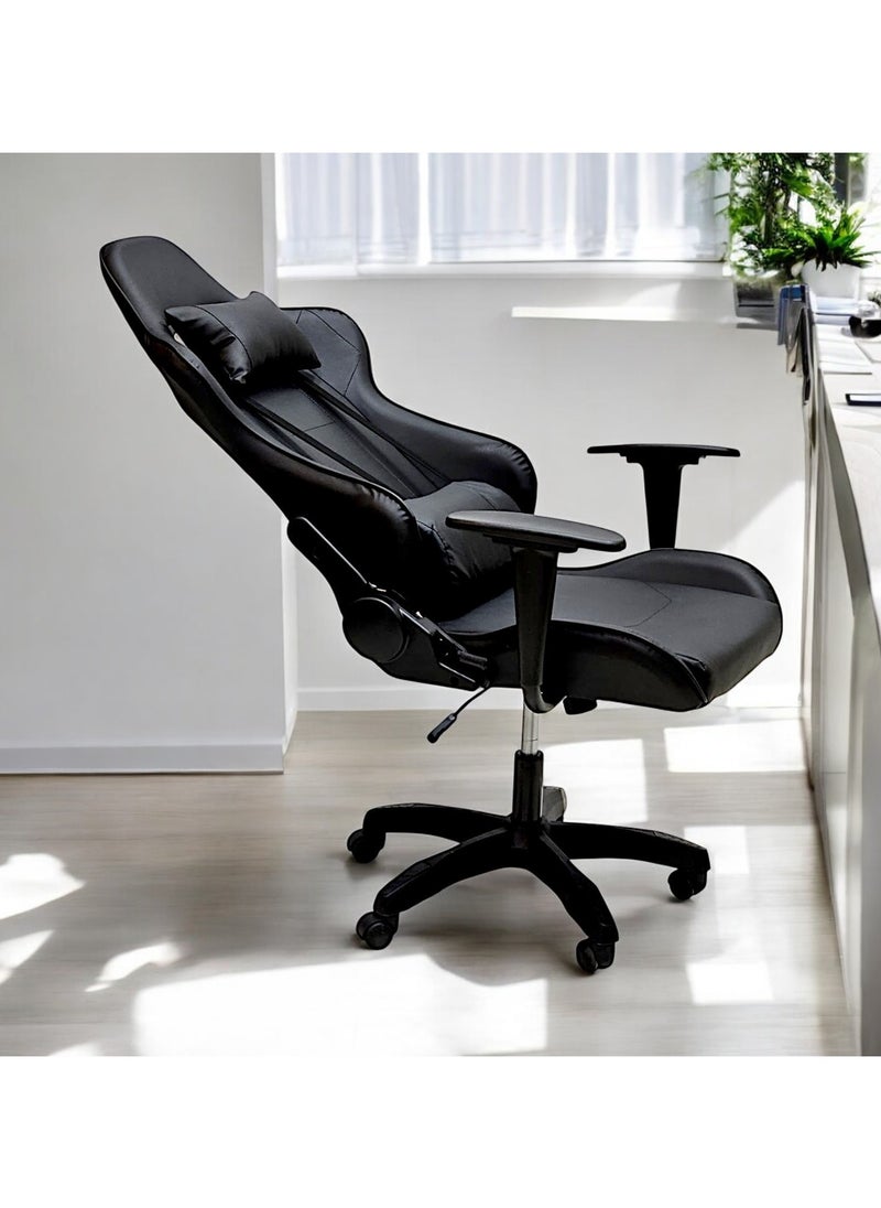Sabir & Bros Furniture LLC - SBF Ergonomic High Back PU Leather Office Chair | Reclining Backrest up to 180° | Gaming Chair with Adjustable Height, Headrest, and Lumbar Support, Black - Image 1