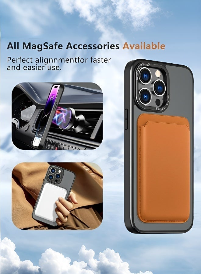 Compatible with iPhone 16 Pro Max Case: 360° Rotatable Stand, Anti-Fingerprint, Magnetic & Wireless Charging, Military-Grade Protection, Ultra-Thin, Matte Black Back - Image 3