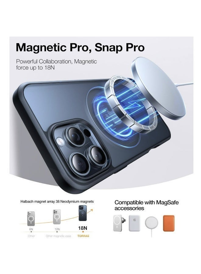 Phone Case Specifically for iPhone 16 Pro Max: Silicone case with matte finish, non-yellowing, MagSafe compatible, with rotating stand, drop and shock-resistant, slim-fit,black - Image 4