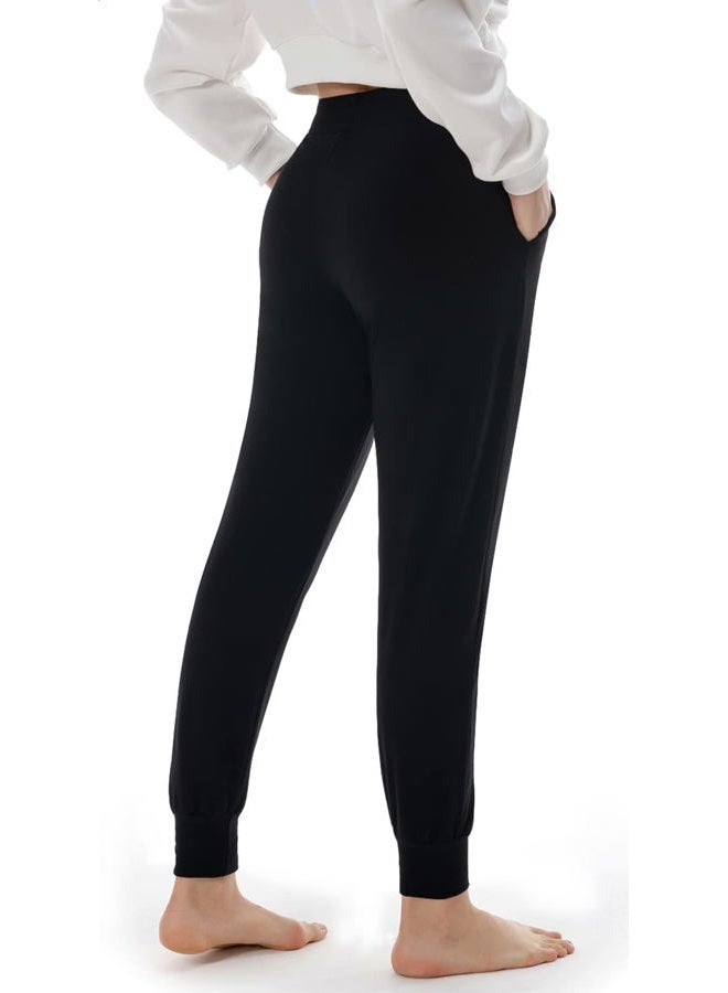 FULLSOFT Fleece Lined Sweatpants for Women-Thermal Athletic Joggers with Pockets Yoga Pants for Running Winter, Black, XL - Image 2