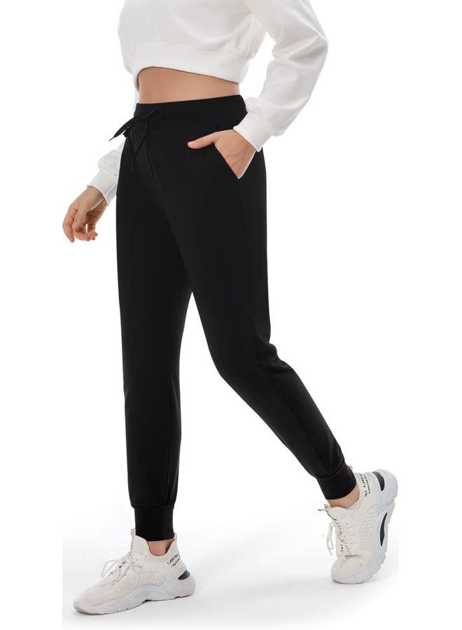 FULLSOFT Fleece Lined Sweatpants for Women-Thermal Athletic Joggers with Pockets Yoga Pants for Running Winter, Black, XL - Image 3