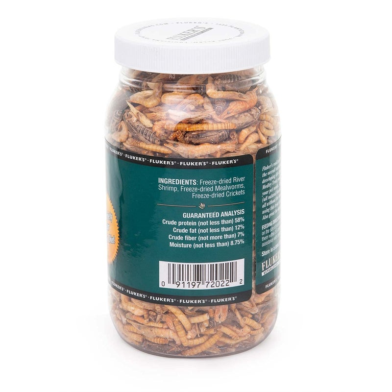 Fluker's Aquatic Turtle Food, Vitamin, Enriched Medley Treats of Freeze, Dried River Shrimp, Mealworms, and Crickets, 2.9 oz - Image 3