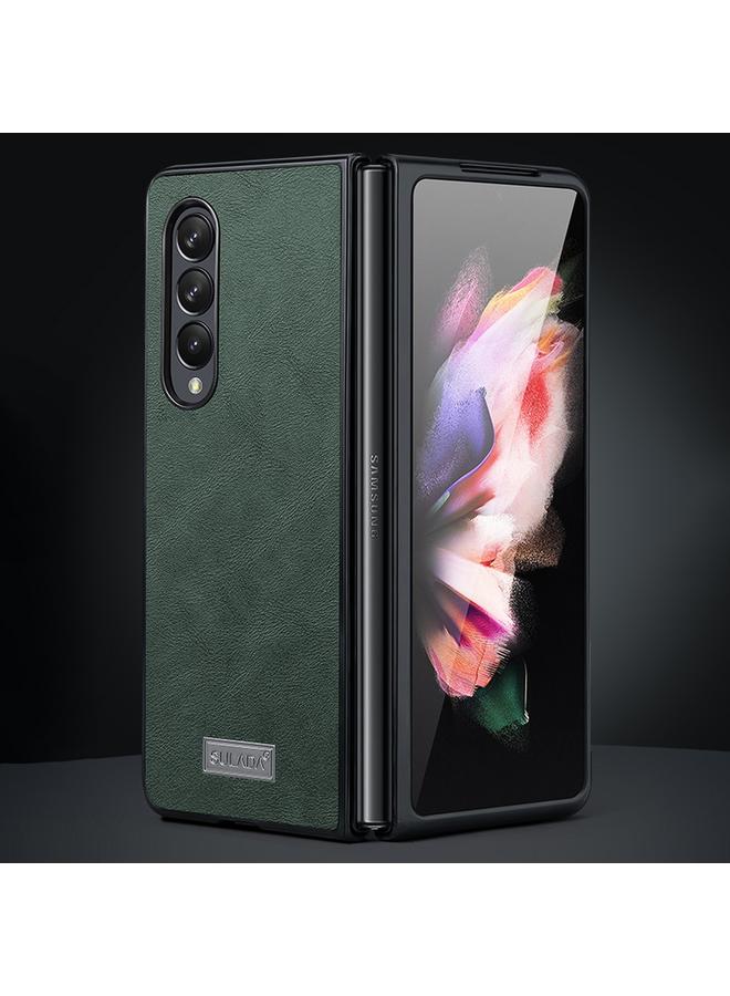 Case For Samsung Galaxy Z Fold4 Shockproof TPU + Handmade Leather Phone Case