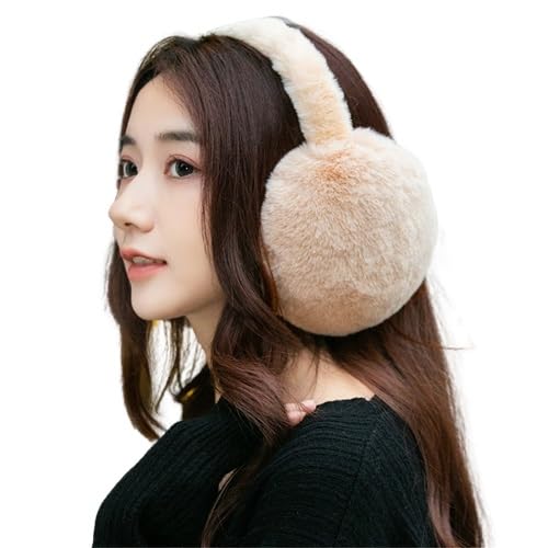 Alexvyan Beige Winter Foldable Ear Muffs Ear Warmers Warm Earmuffs Soft Extra Fur Cold Protection Earband Ear Protection Cuddly Winter Accessories Female & Male for Outdoor(Beige) - Image 1