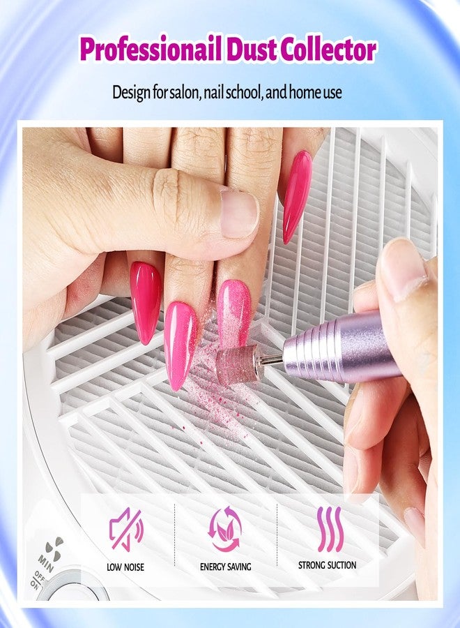 JODSONE 80W Nail Dust Collector Compact Vacuum Fan Efficient Dusting Round Nail Duster Must-Have for Manicures, Manicure Pedicure Tool for Acrylic Nail Polishing - Image 5