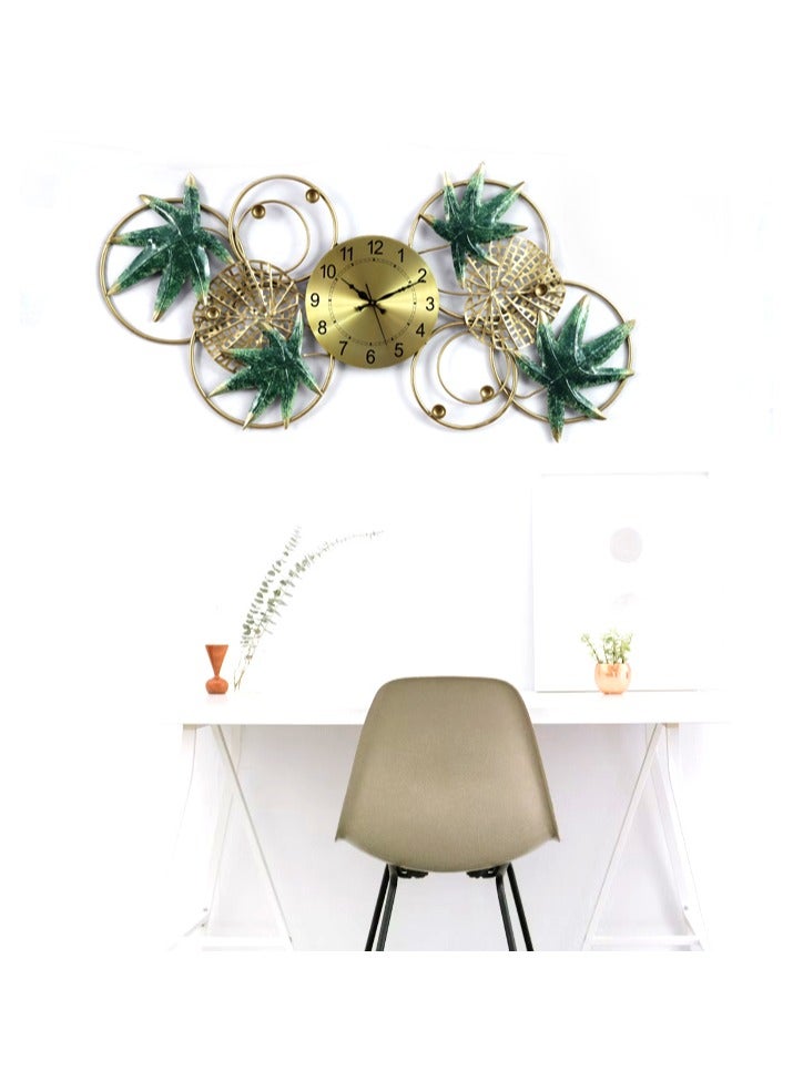 Ghori Home Flowery Iron Gold Clock Decor - Image 2