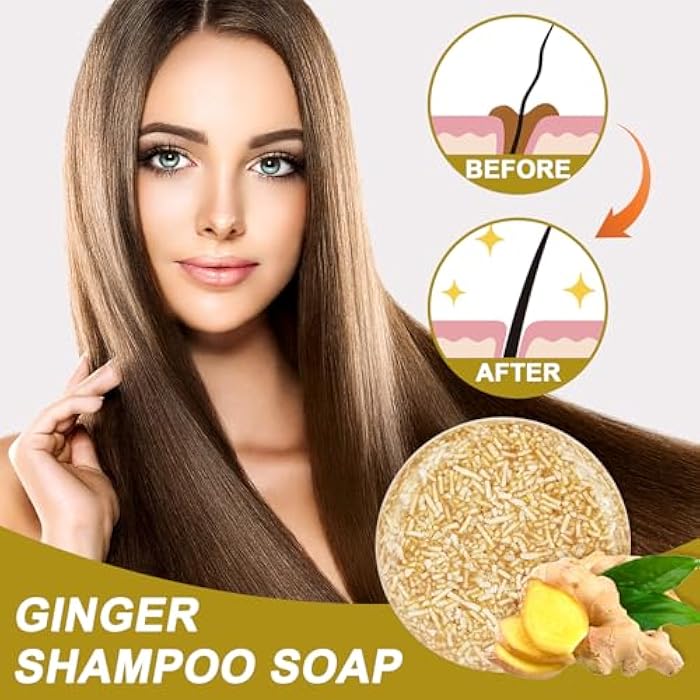 XMXueMei 3PCS Ginger Shampoo Bar, Oil Control Refreshing Bars Shampoo for Men and Women, Multipurpose Gentle Moisturizing Cleansing Soap Bar for Face Hand Bath - Image 2