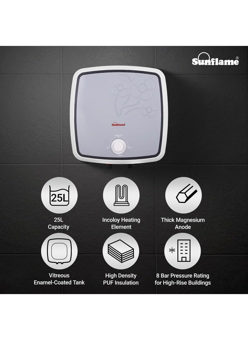 SUNFLAME Sunflame Sesto 25 Litre Storage Water Heater Faster Heating Temperature Control Knob Geyser with 3Layer Advanced Safety 7Year Tank 3Year Heating Element and 2Year Product Coverage  - Image 2