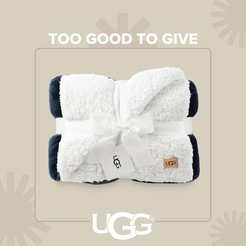 UGG Nita Throw Blanket for Couch, Reversible Plush Throw for Couch or Bed, Cozy Fluffy Fleece Blanket, Living Room Decor, Washable Bedding, 50-inch x 70-inch, Navy Blue - Image 4