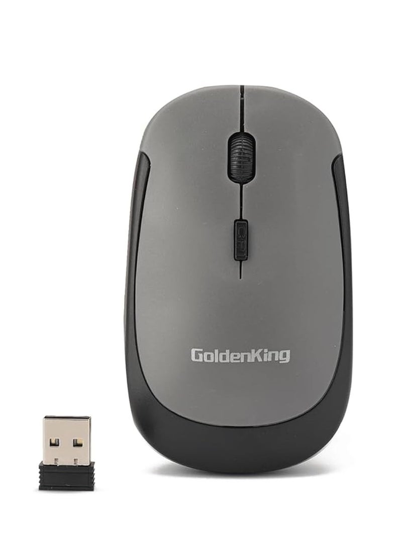 Generic - GoldenKing Wireless Mouse G3500 - 4D Professional Design, 1000 DPI Precision, 10 Meter Transfer Distance-SILVER - Image 1