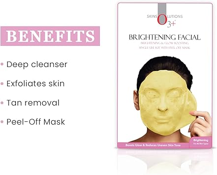 O3 Brightening Facial Kit With Brightening Whitening Peel Off Power Mask 45gm KIT216 - Image 3