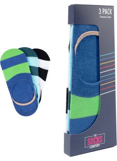 The Socks Company 3 Pairs Special Boxed Silicone Supported Men's Ballerina Socks  - Image 1