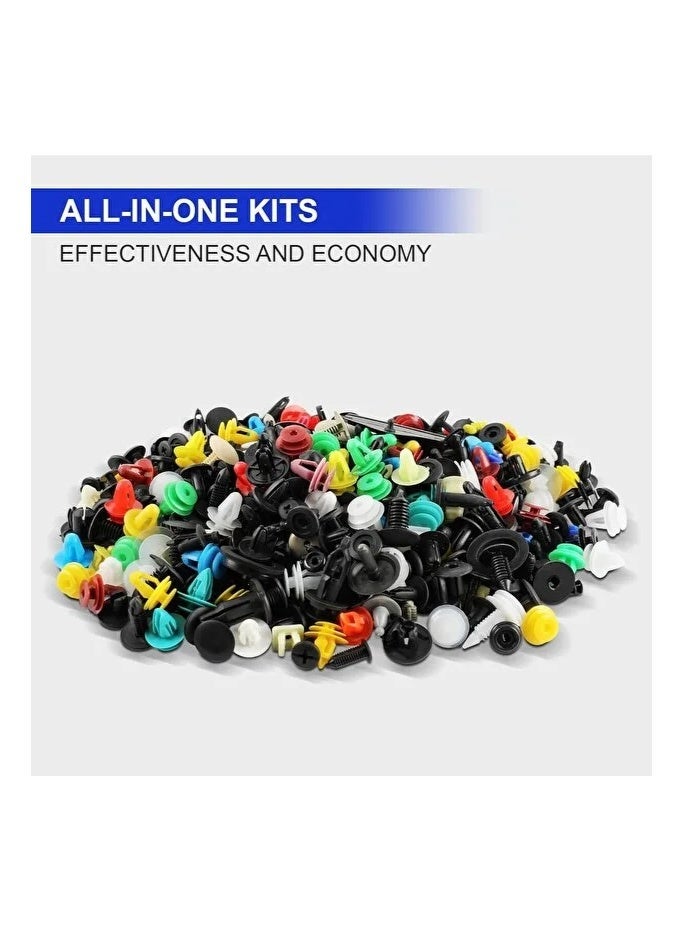 مجموعة كلبسات سيارات بلاستيك شاملة (500 قطعة) - مسامير تثبيت لمصد الصدمات، الرفارف، وبطانة الأبواب - متوافقة مع تويوتا، هيونداي، نيسان، فورد ومعظم الأنواع. - Image 4
