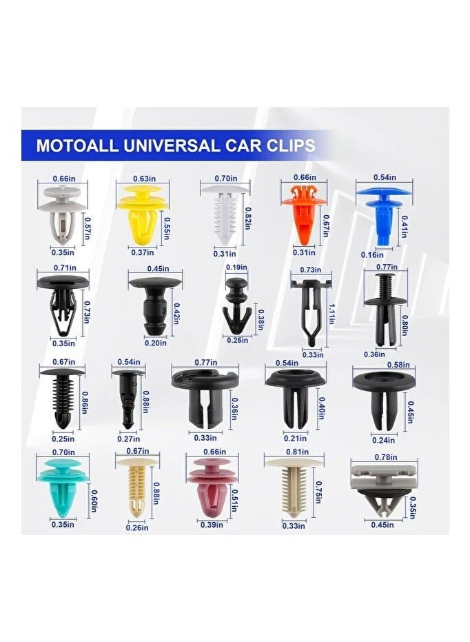 مجموعة كلبسات سيارات بلاستيك شاملة (500 قطعة) - مسامير تثبيت لمصد الصدمات، الرفارف، وبطانة الأبواب - متوافقة مع تويوتا، هيونداي، نيسان، فورد ومعظم الأنواع. - Image 2