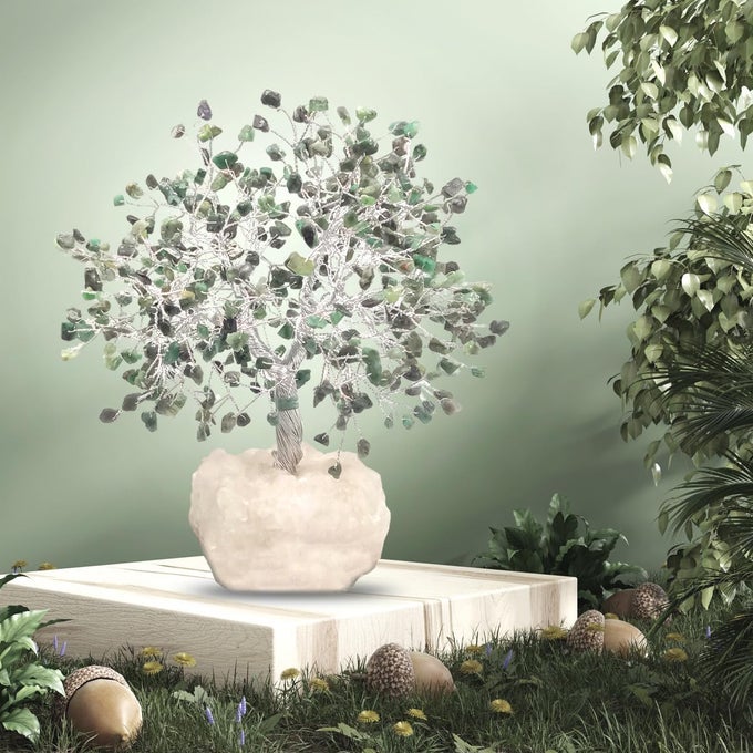 EMERALD CRYSTAL TREE WITH PREMIUM CRYSTAL BASE 500 BEADS HOME DECOR GIFTING ITEM FENG SHUI DECOR POSITIVE ENERGY AND HARMONY IN EVERY BRANCH UNIQUE HANDCRAFTED ART PIECE
