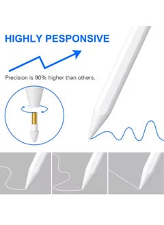 GTSOL Stylus Pen for iPad 2018-2020, Apple Pencil Alternative with Magnetic Design, Palm Rejection & Replacement Tip, Compatible with iPad Pro 11/12.9 Inch, Precise Drawing and Writing Stylus for Digital Art, Lightweight & Rechargeable iPad Pen  - Image 3