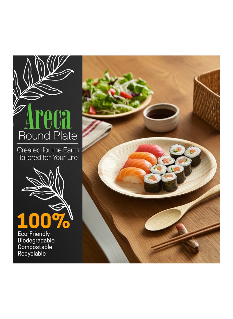 EcoEdge 10 Inch Round Areca Palm Leaf  Disposable Plates (Pack of 25) | Recyclable, Sustainable, Biodegradable, Compostable | Green Disposable Alternative, BPA Free | 100% Eco Friendly - Image 4