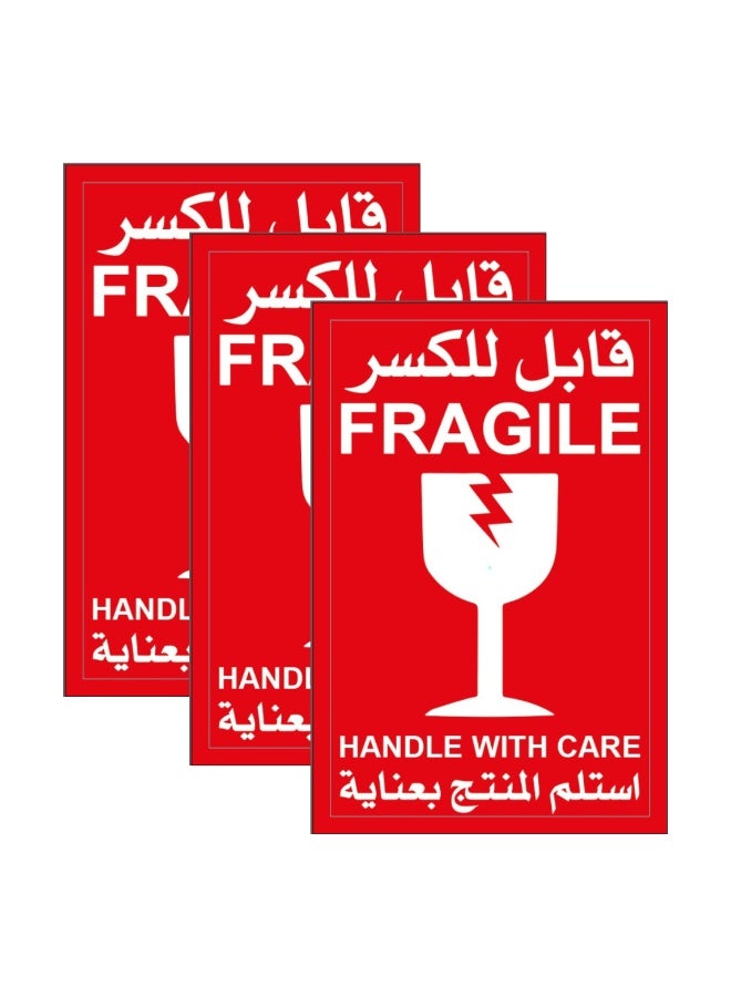 PixelsPackaging 250 Fragile Warning Labels 14.5x10cm Rectangular Design for Safe Shipping - Image 2