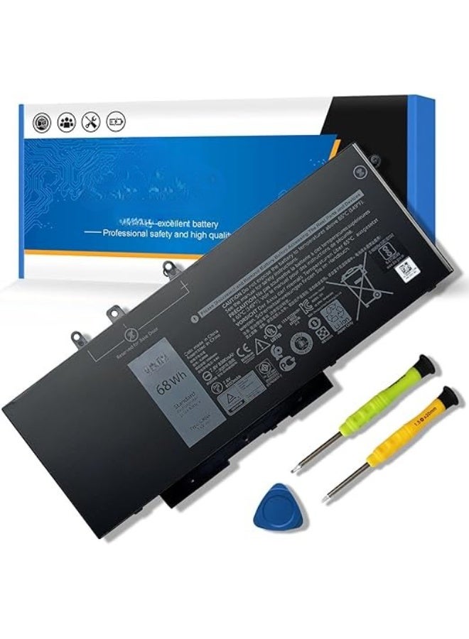بطارية بديلة عالية الجودة للابتوب ديل لاتيتيود (5480، 5580، 5490) وبريسيجن - قوية 68 واط/ساعة - عملية ومتينة للاستخدام اليومي