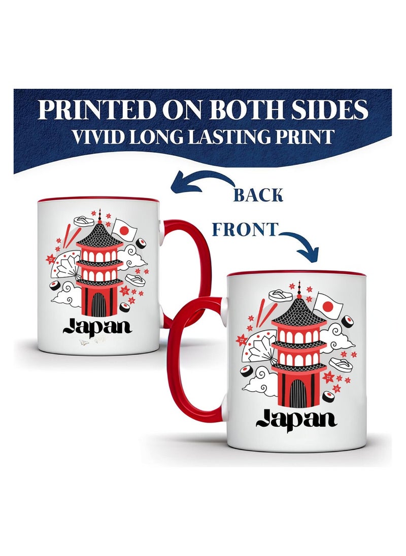 PRINTSHOP4ME Japan Coffee Mug–11 Oz Festive Two-Tone Ceramic Mug With Handle-Holiday-Themed Mug For Morning,Office Parties And Celebrations-Perfect Coffee Cup For Everyday Use  - Image 4