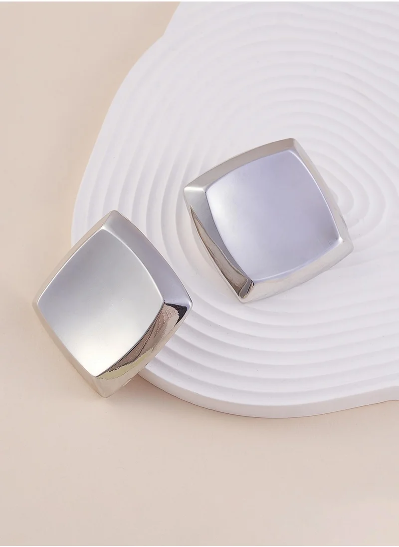 SOHI Geometric Shaped Slab Drop Earrings
