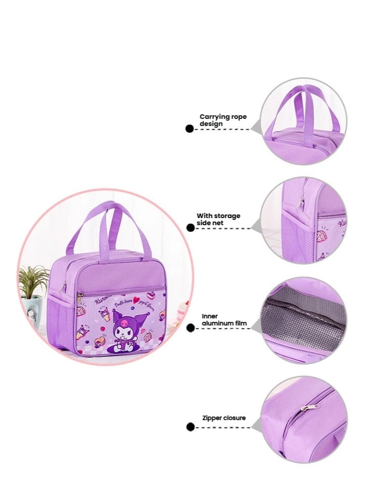 kuromi student lunch box bag insulation tote bag children's cartoon student lunch bag thickened aluminum film cute lunch bag - Image 3