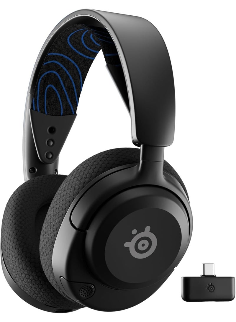 SteelSeries Arctis Nova 5P Wireless Headphones, 40mm Neodymium Drivers, ClearCast Gen 2.x, Retractable Boom, 360° Spatial Audio, Quick-Switch Wireless, Black / Blue | 61673 - Image 1