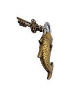 FASHERATI Fish Shaped Antique Handcrafted Brass Padlock for SecurityBig Sized  - Image 2