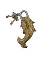 FASHERATI Fish Shaped Antique Handcrafted Brass Padlock for SecurityBig Sized  - Image 3