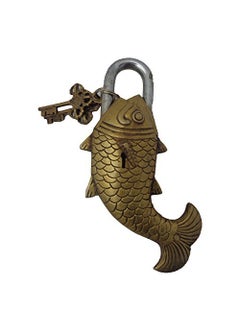 FASHERATI Fish Shaped Antique Handcrafted Brass Padlock for SecurityBig Sized  - Image 1